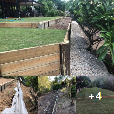 Retaining wall replacement and turf