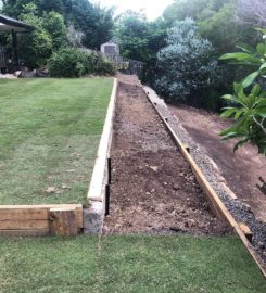Retaining wall replacement and turf