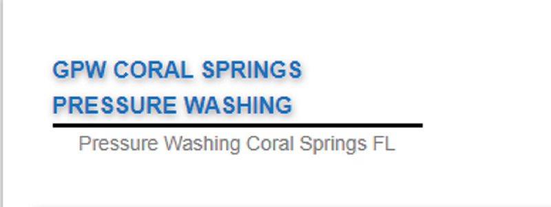 GPW Coral Springs Pressure Washing