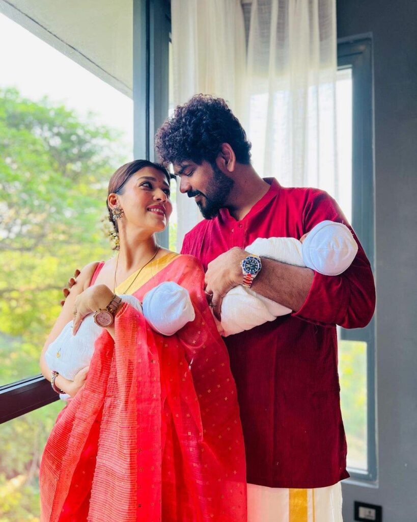 Nayanatara and Vignesh Shivan in coordinated outfits for Diwali!