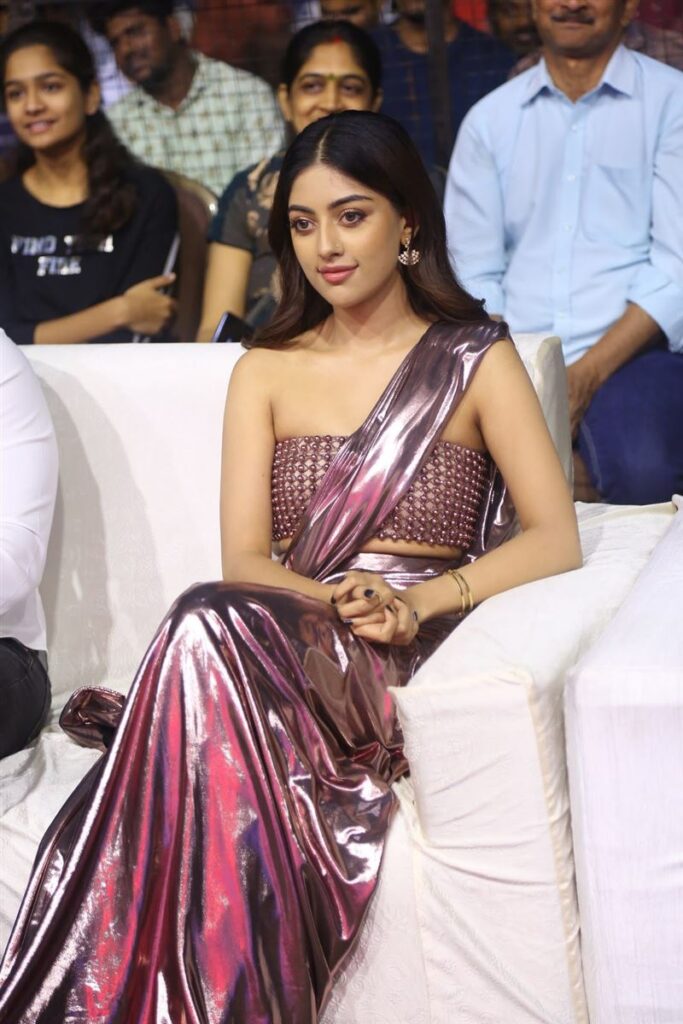 Anu Emmanuel in a metallic saree at “Urvashivo Rakshasivo” su &hellip;