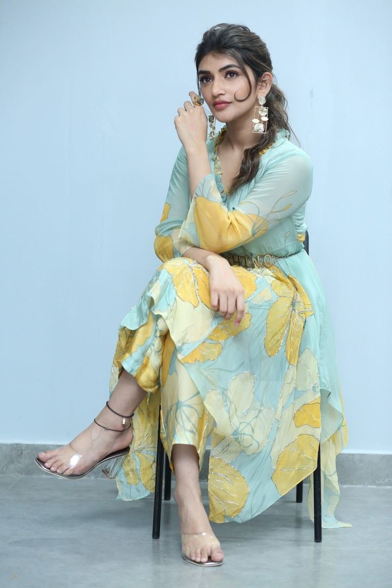Sreeleela in a sage green floral kurta set for “Dhamaka” prom &hellip;