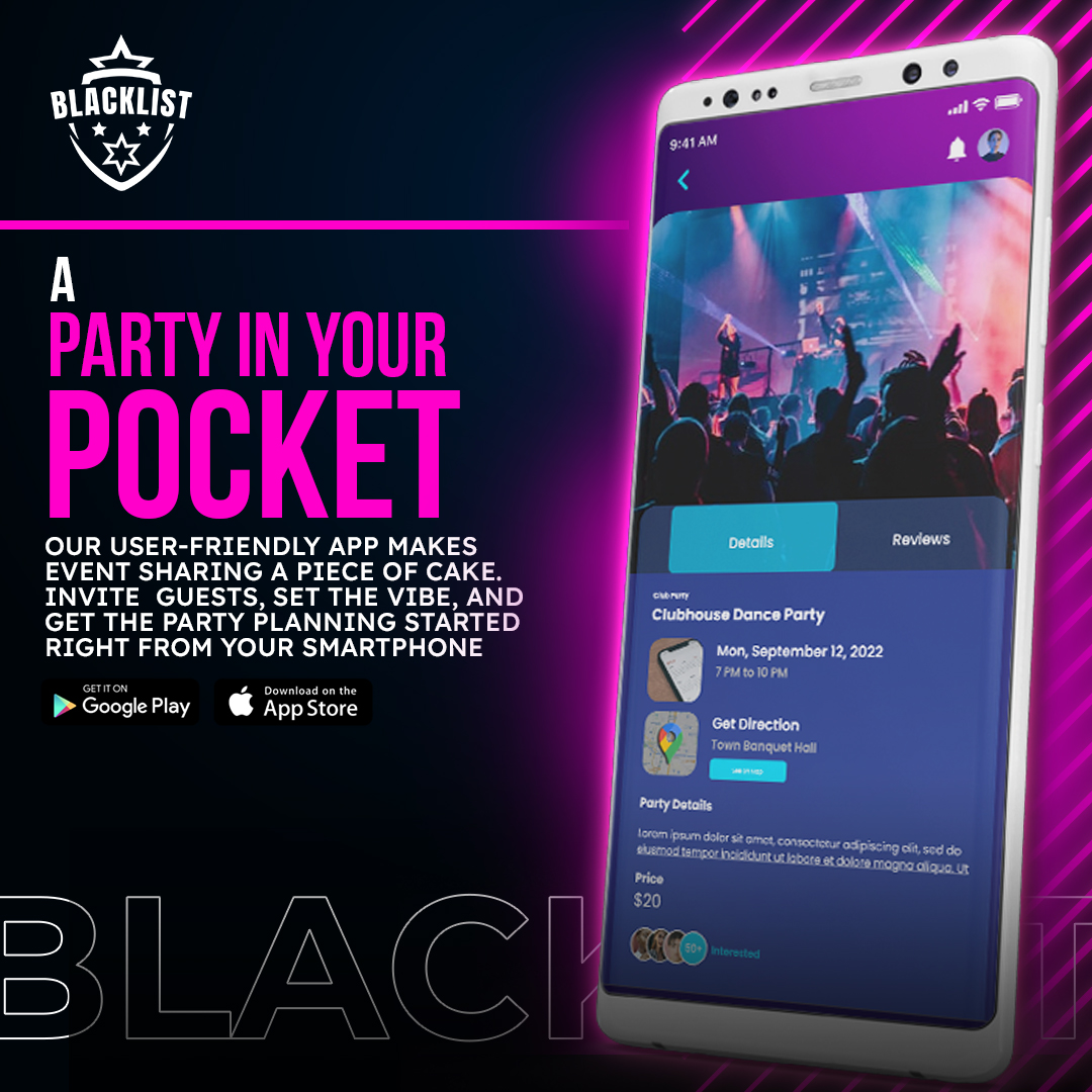 Blacklist Parties Mobile App