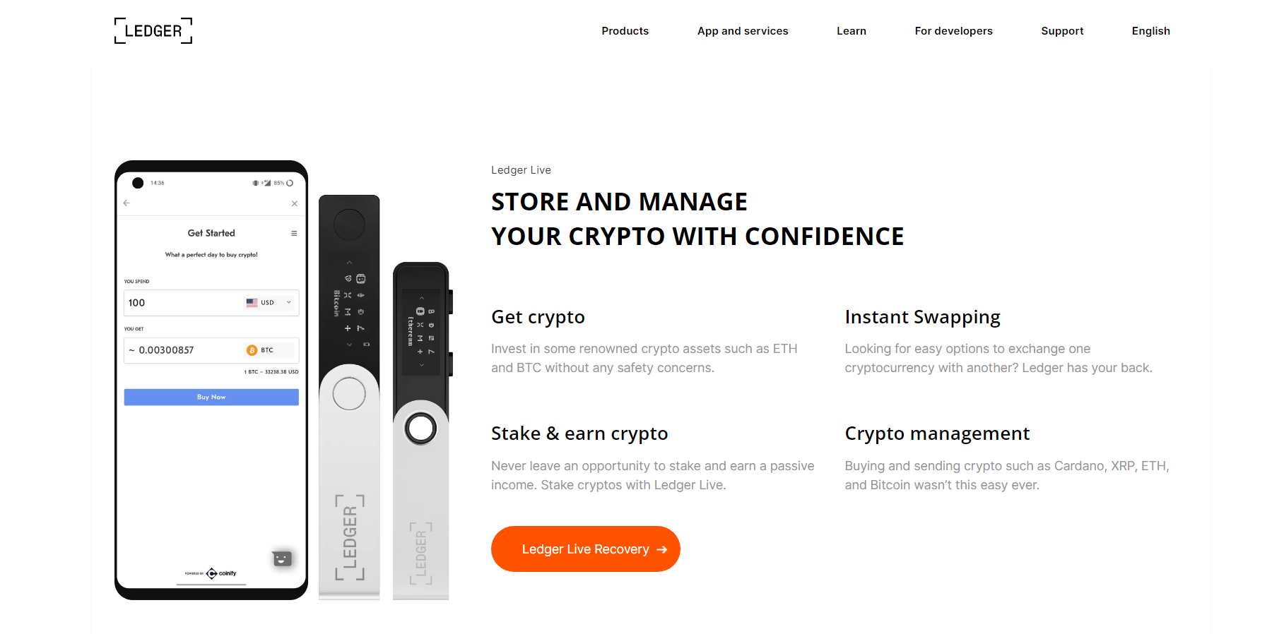 Connect your hardware wallet with Ledger Live Web