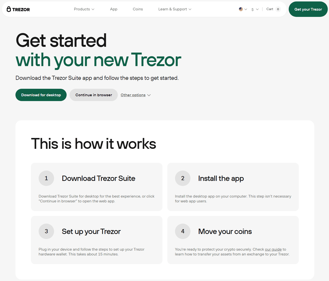 Trezor.io/Start