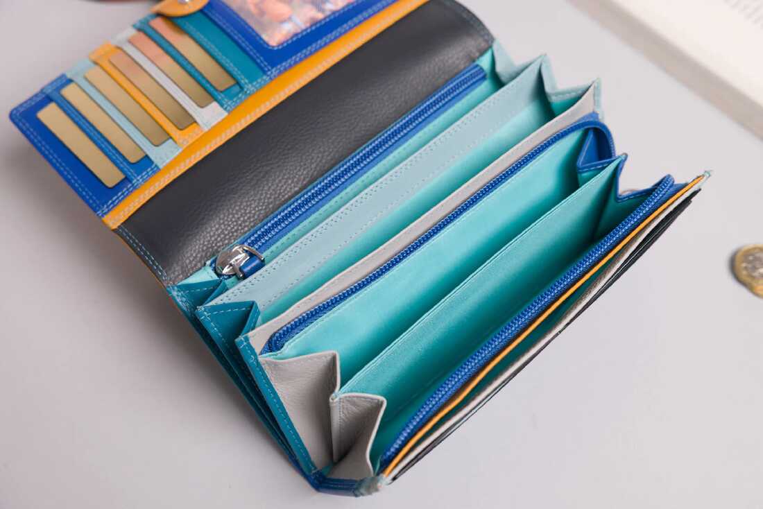 Large leather purse for women
