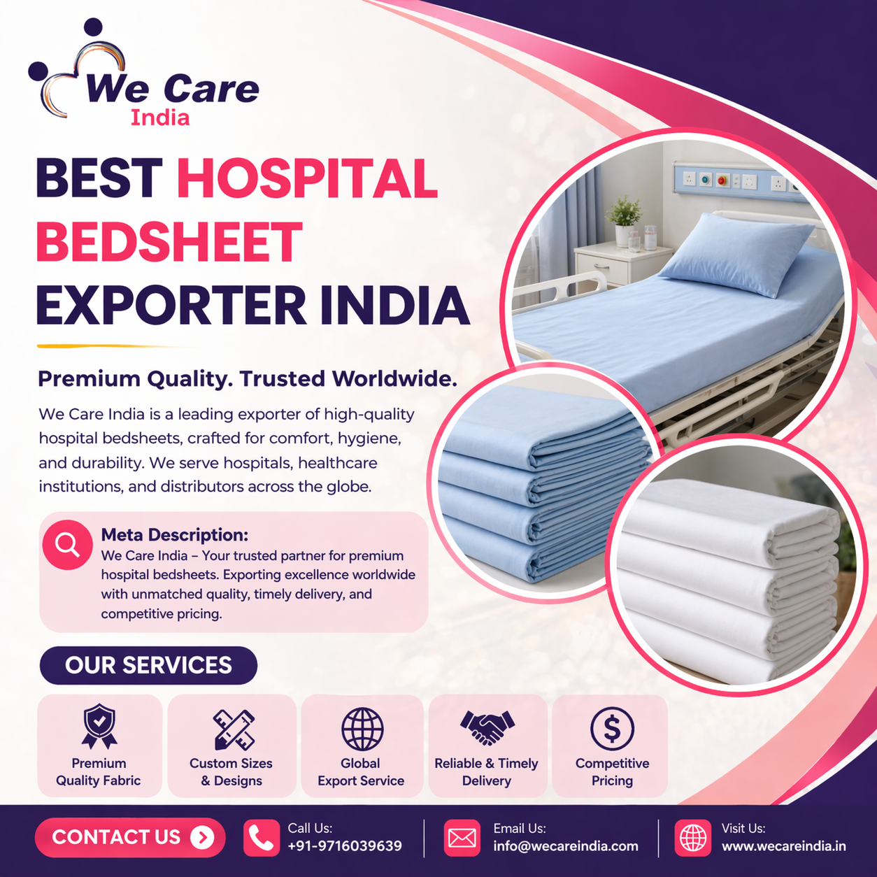 Best Hospital Bedsheet Exporter India