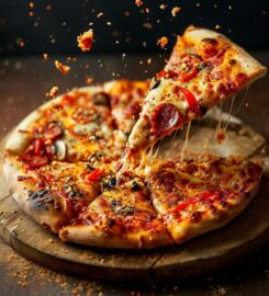Pizza on fire