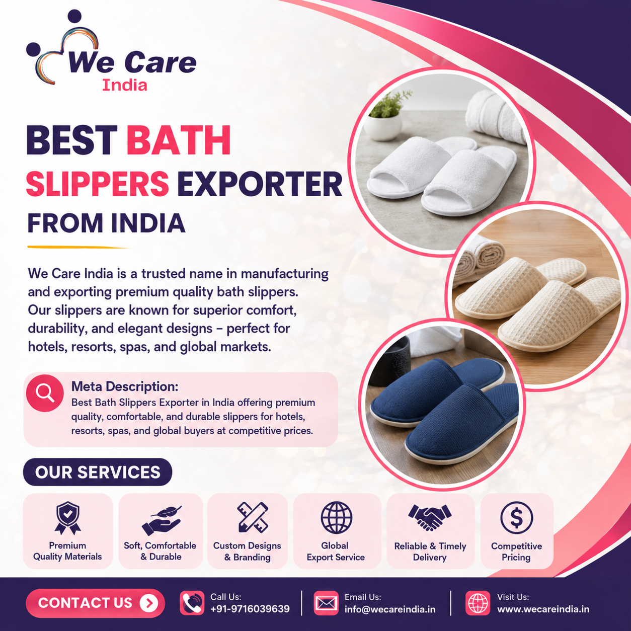Best Bath Slippers Exporter India
