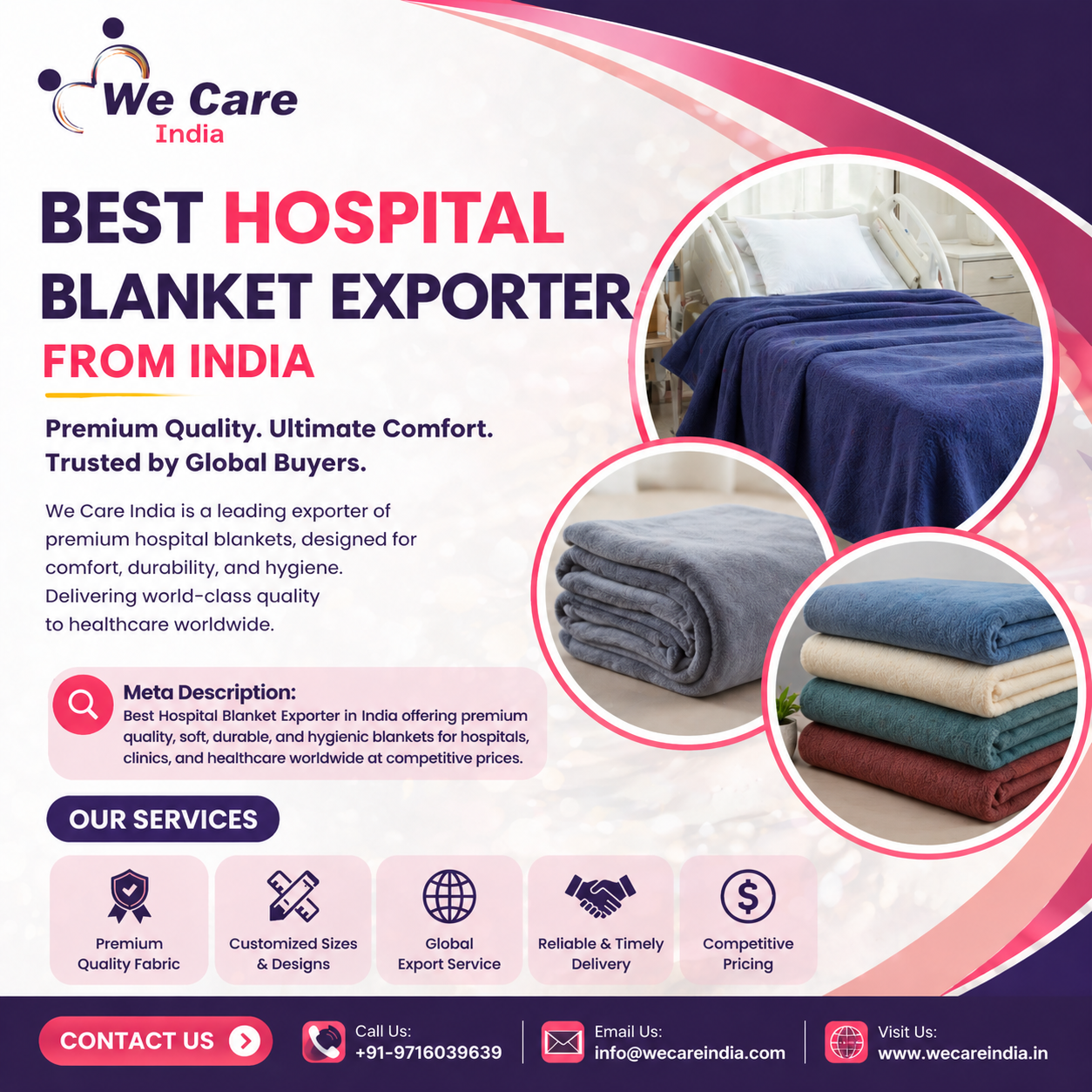 Best Hospital Blanket Exporter India