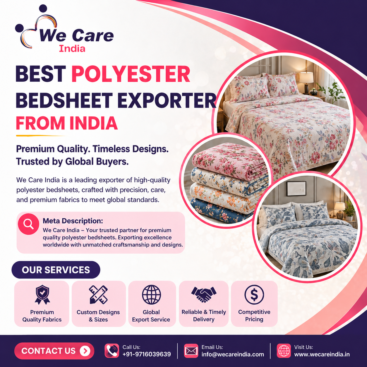 Best Polyester Bedsheet Exporter India
