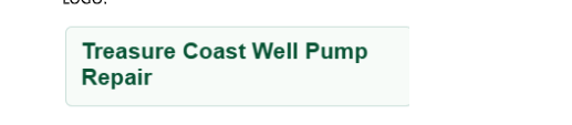 Treasure Coast Well Pump Repair