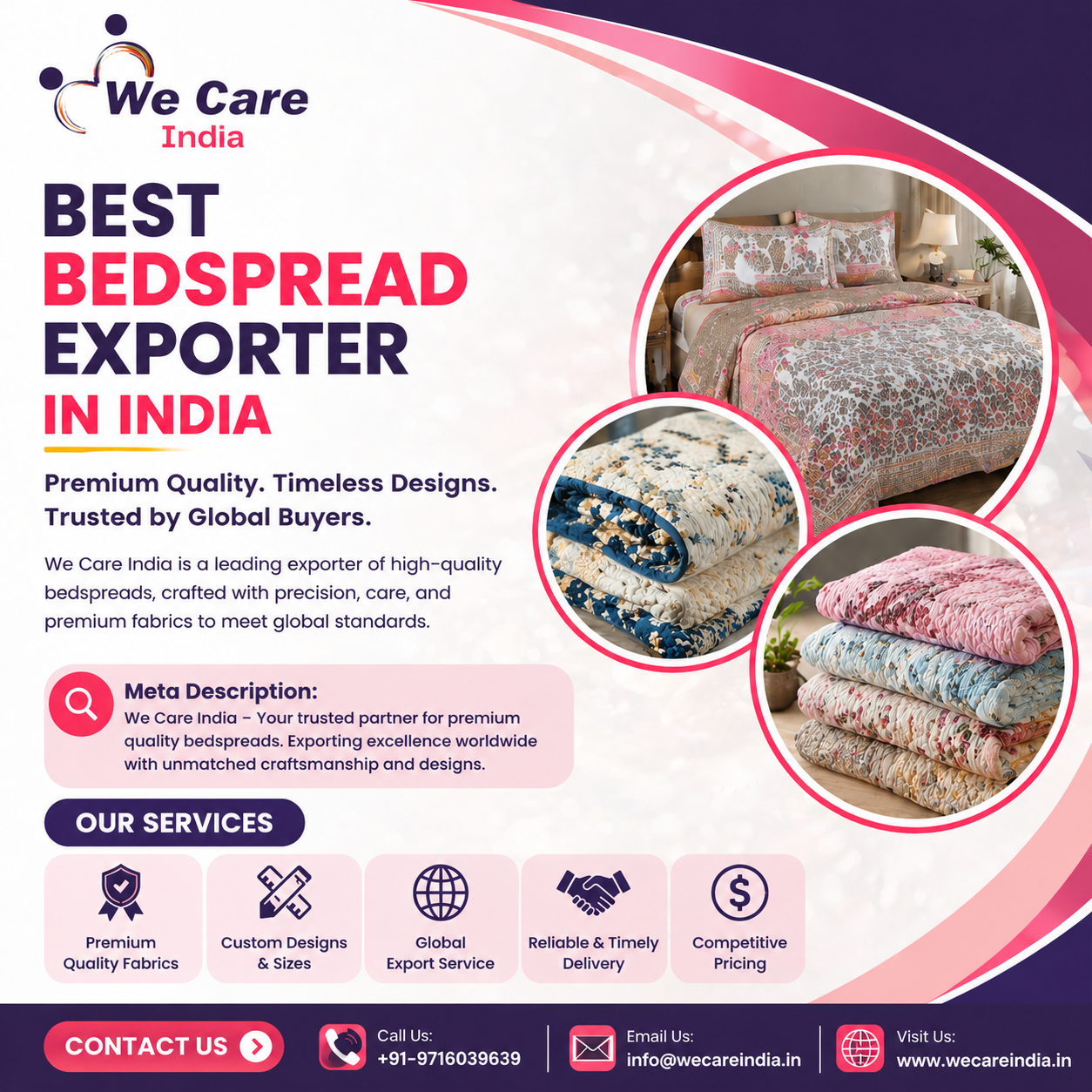 Best Bedspread Exporter in India