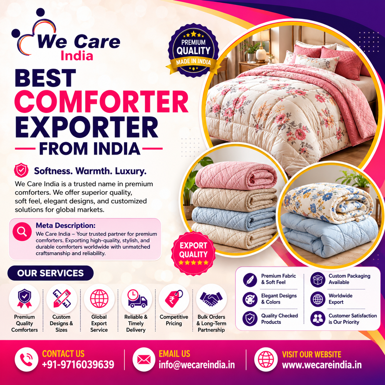 Best Comforter Exporter in India