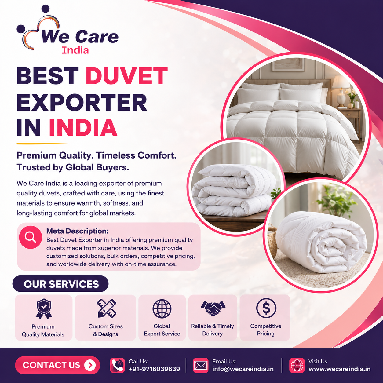 Best Duvet Exporter in India