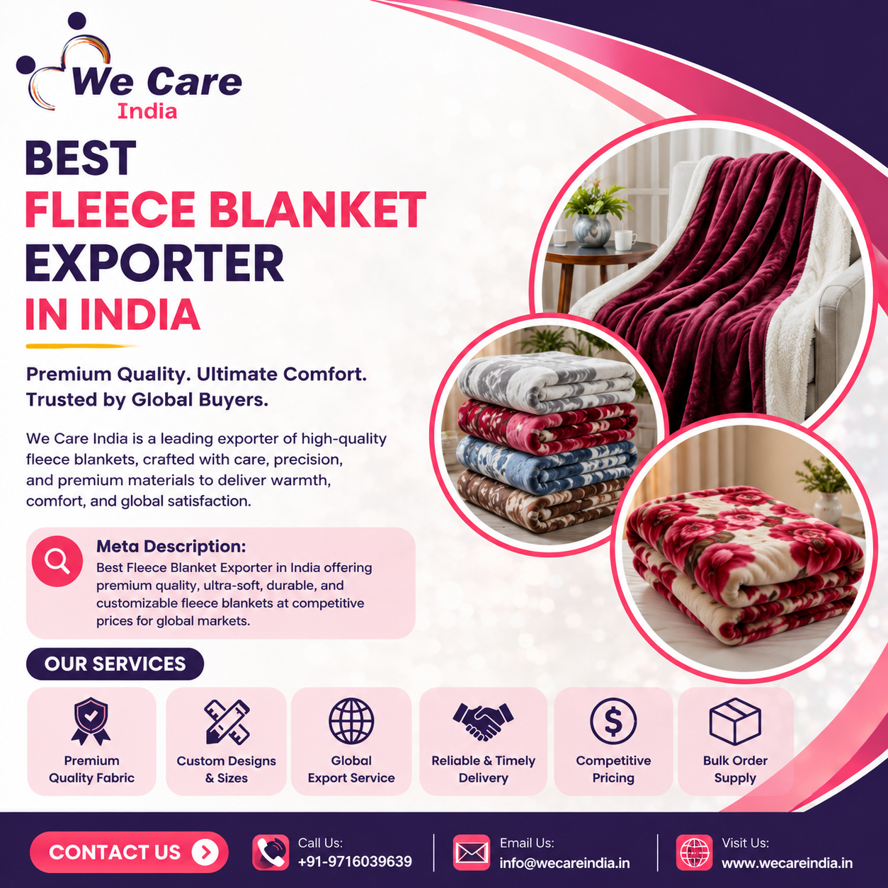Best Fleece Blanket Exporter in India