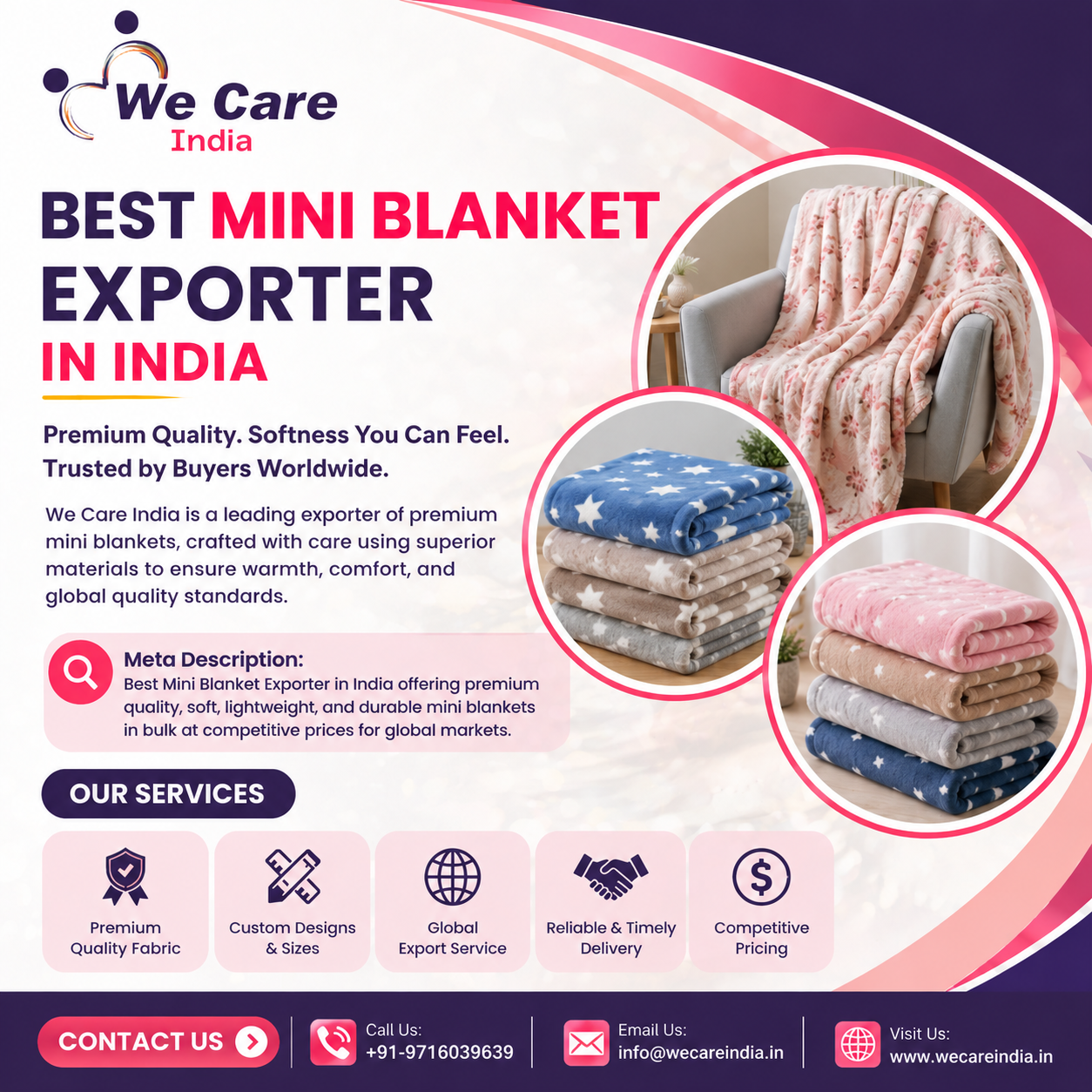 Best Mini Blanket Exporter in India