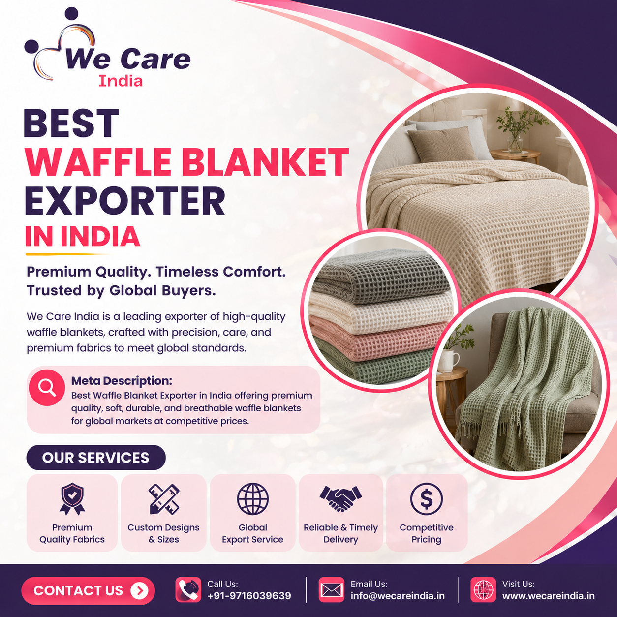 Best Waffle Blanket Exporter in India