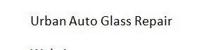 Urban Auto Glass Repair