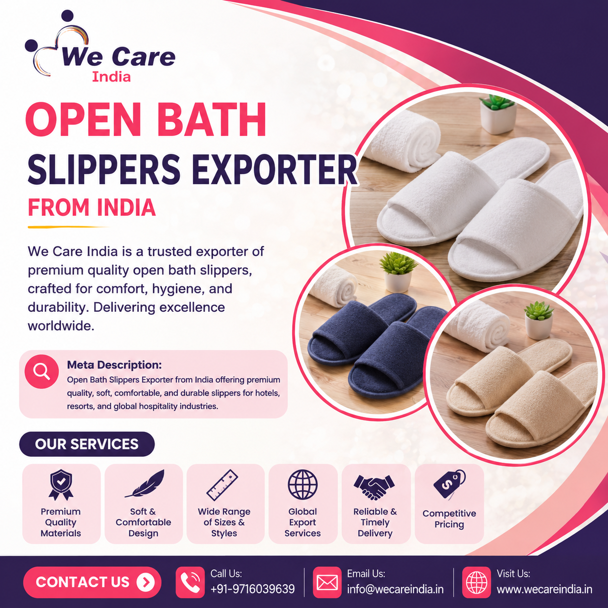 Open Bath Slippers Exporter India