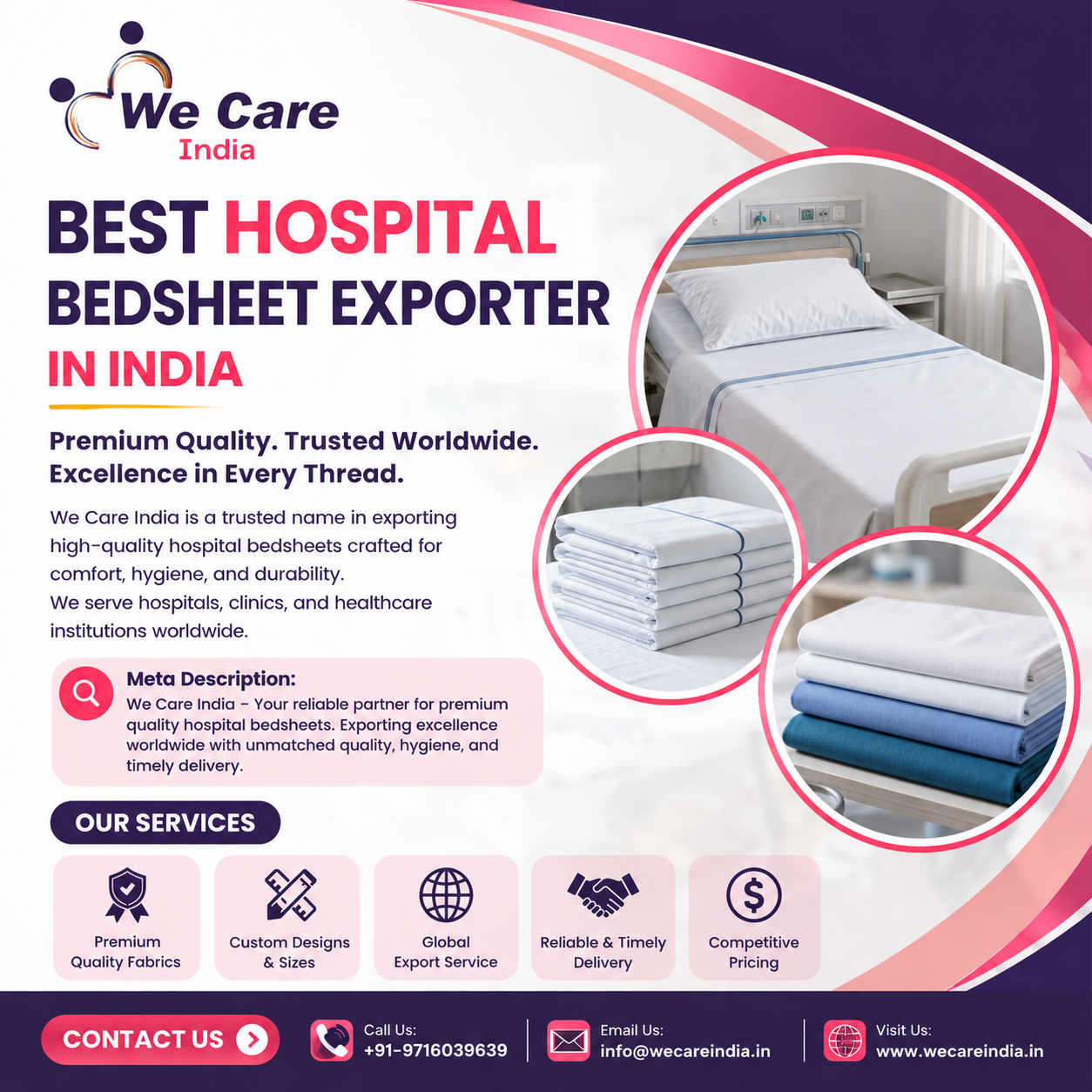Best Hospital Bedsheet Exporter in India