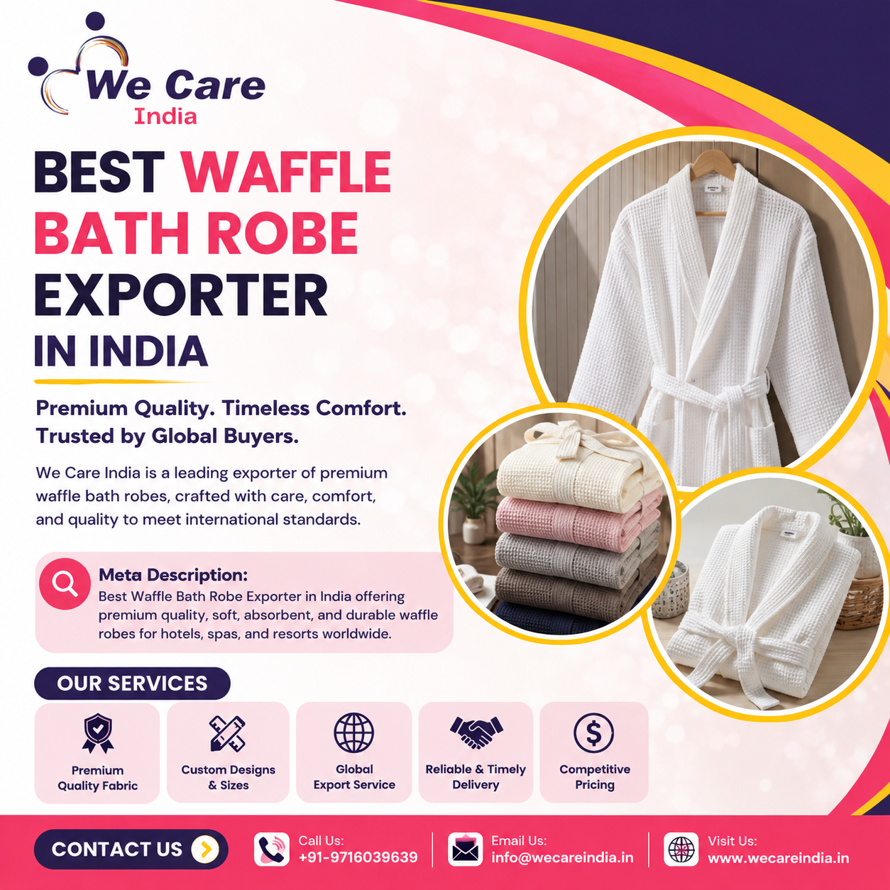 Best Waffle Bath Robe Exporter in India