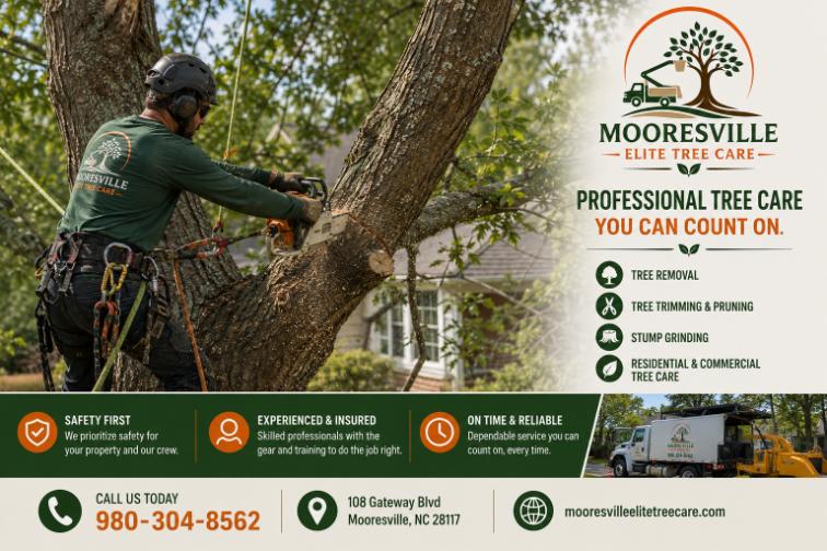 Hazardous Tree Removal Near Homes in Mooresville, NC