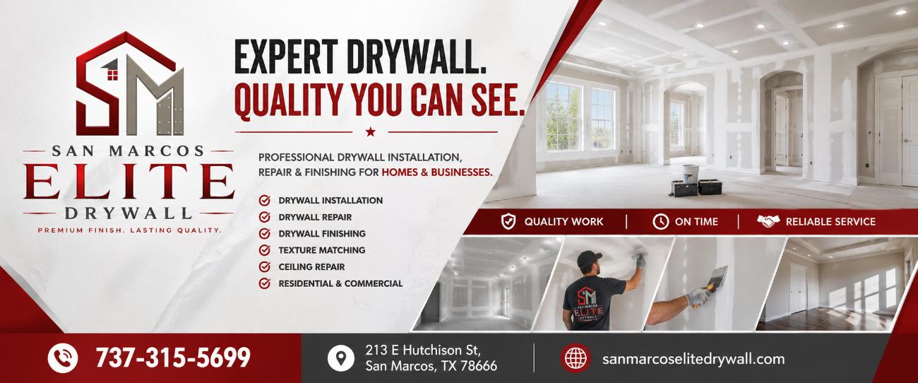Smooth Finishes and Paint-Ready Walls in San Marcos, TX